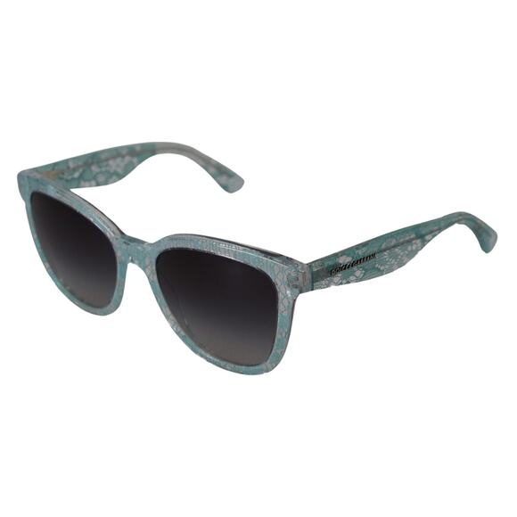 Dolce & Gabbana Blue Lace Crystal Acetate Butterfly Sunglasses